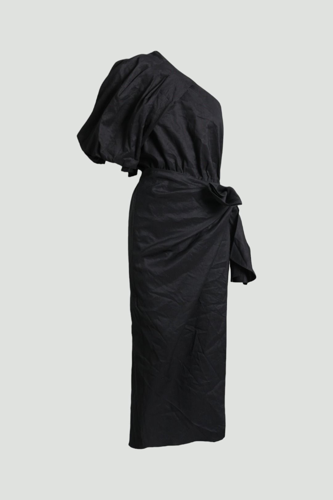 15055 Black Tie Collar Dress