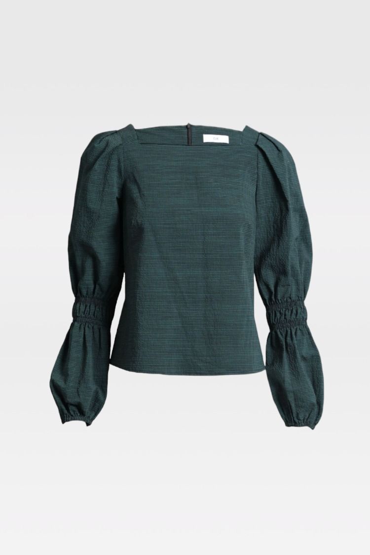 Puff Long Sleeve Top in Green