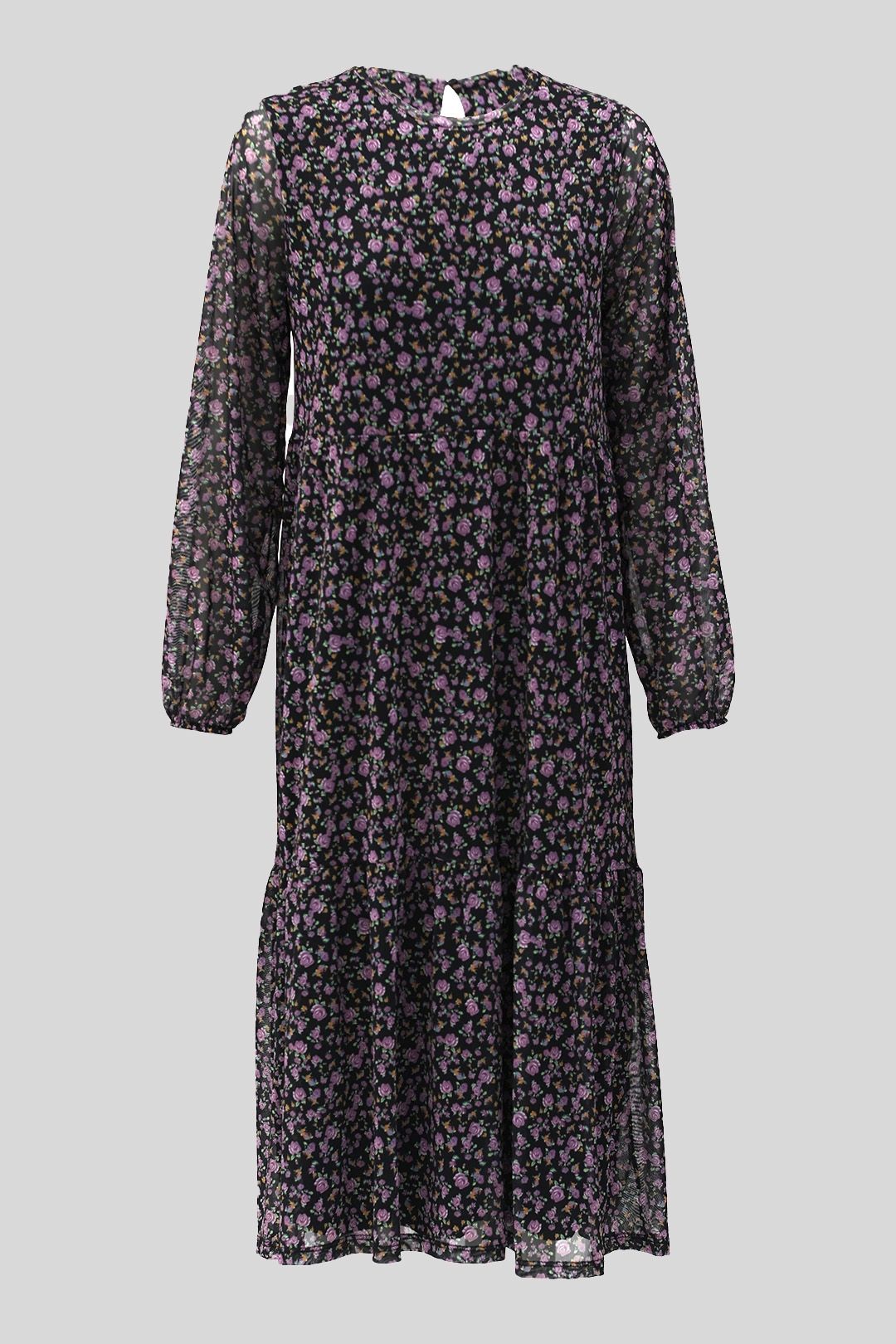 Floral Long Sleeve Midi Dress