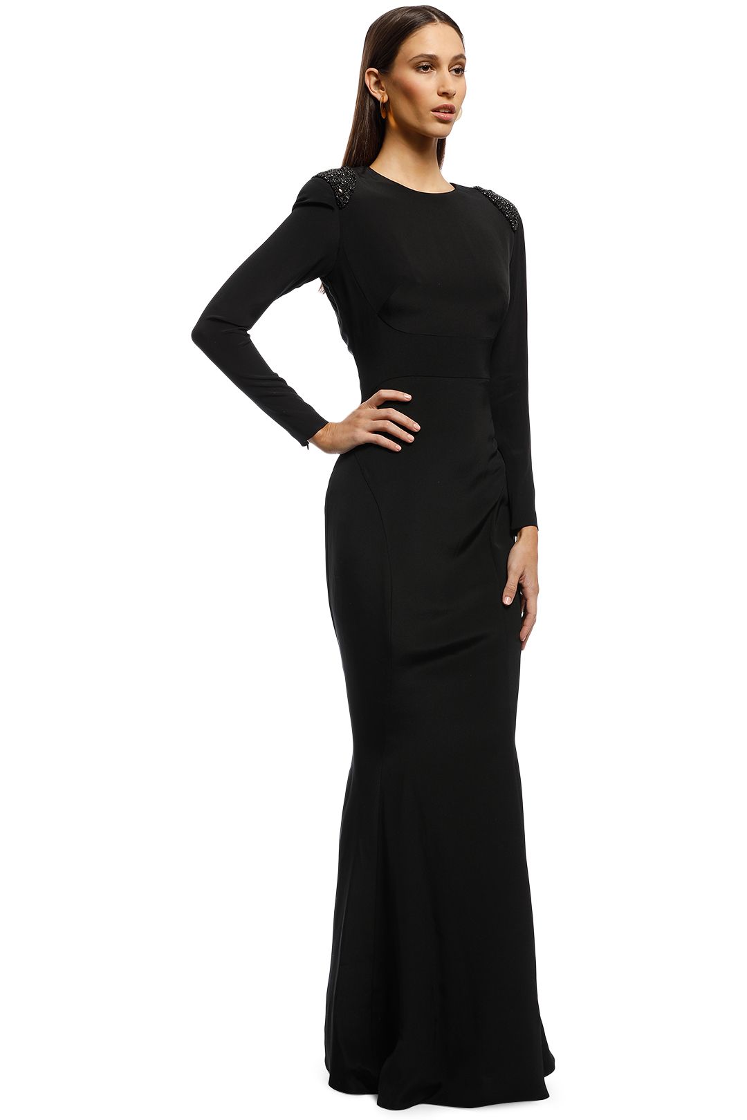 Starla Gown - Black by Rachel Gilbert for Rent | GlamCorner