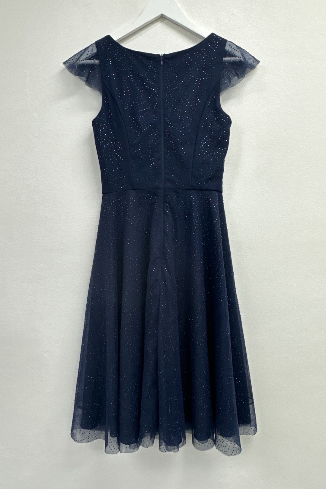 Review Raindrop on Roses Dress in Navy