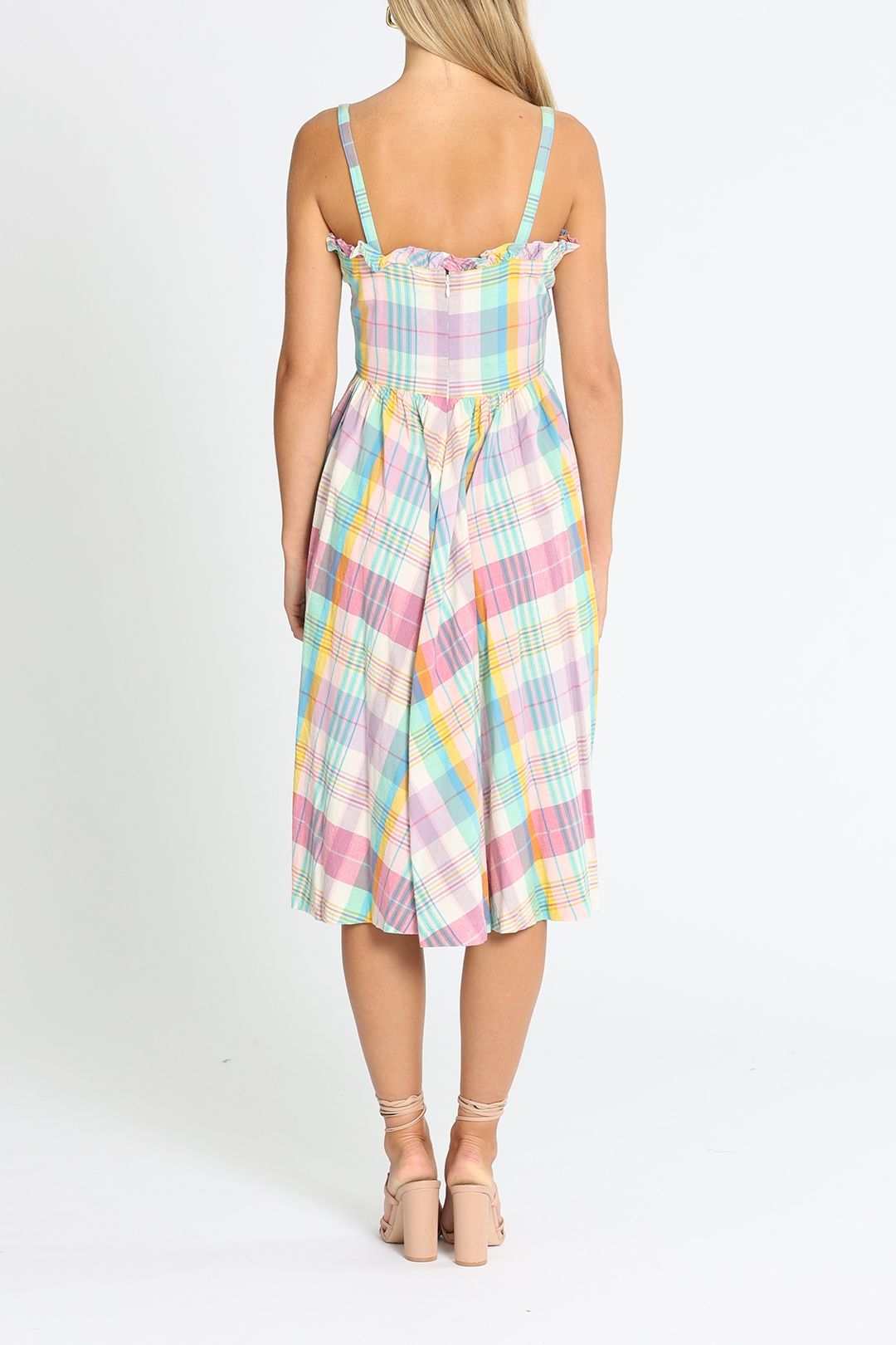 Ralph Lauren Multi Checkered Dress Midi