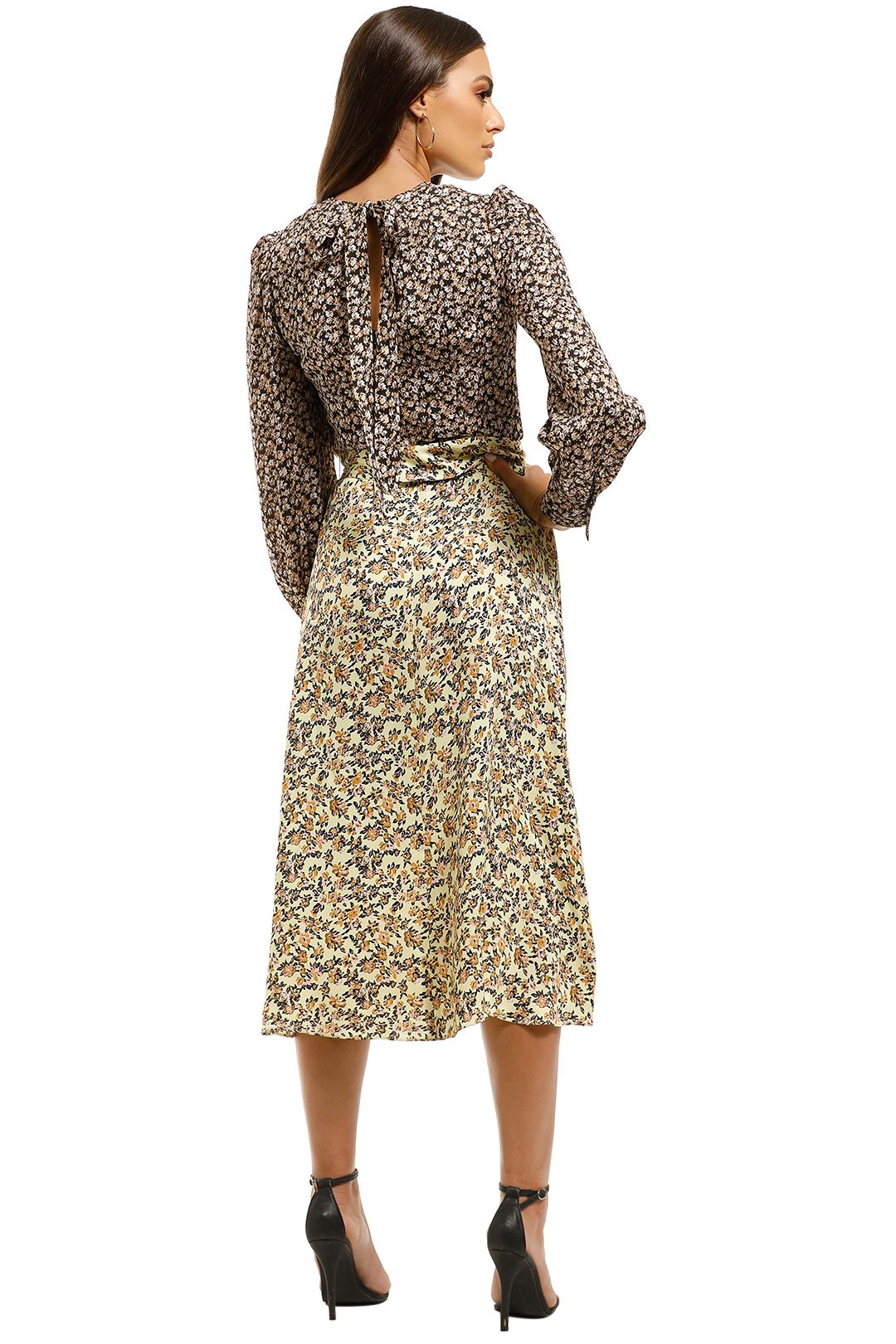 Rebecca-Vallance- Ellie-LS-Midi-Yellow-Print-Back