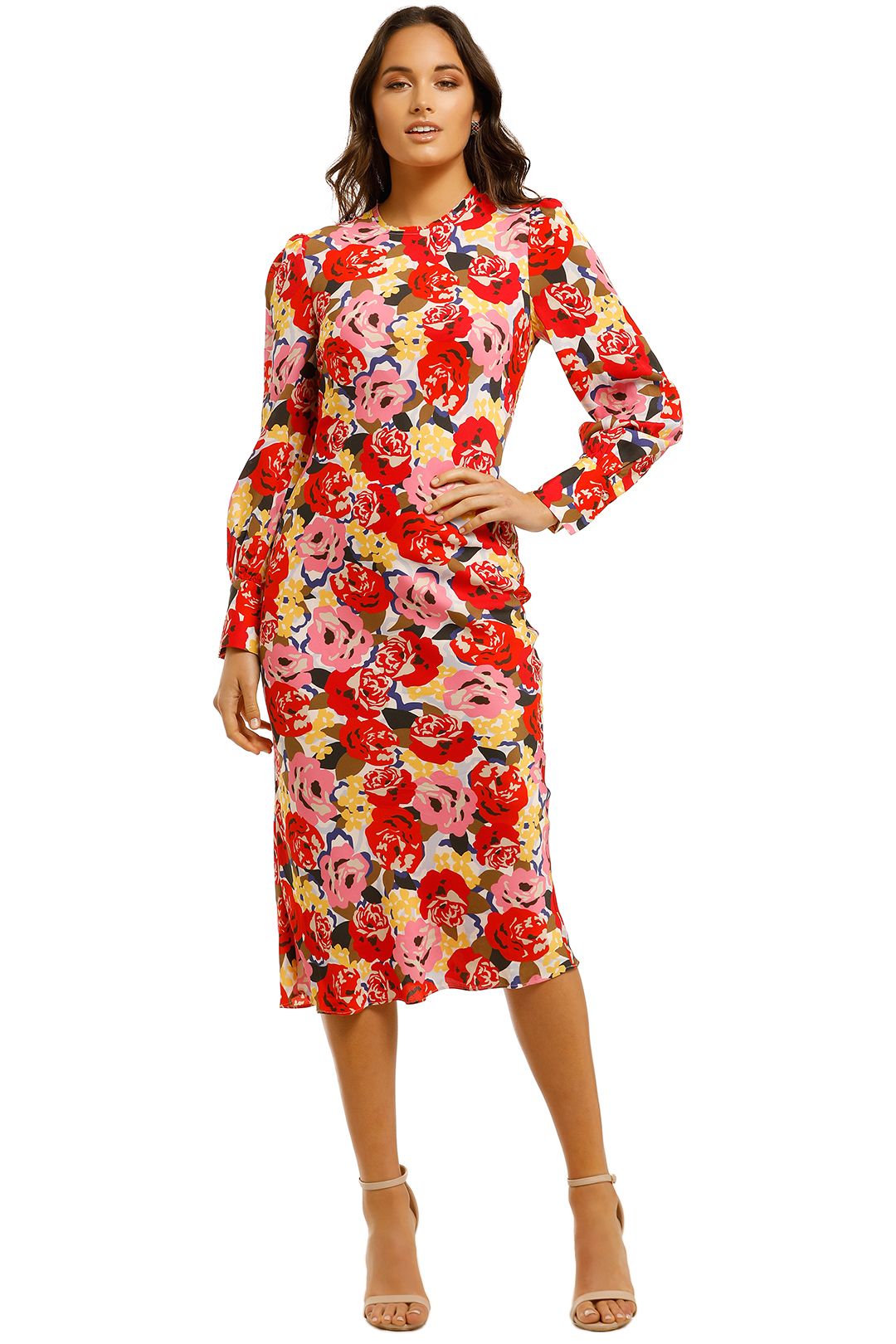 Image of Rebecca Vallance - Blume LS Midi Dress - Print