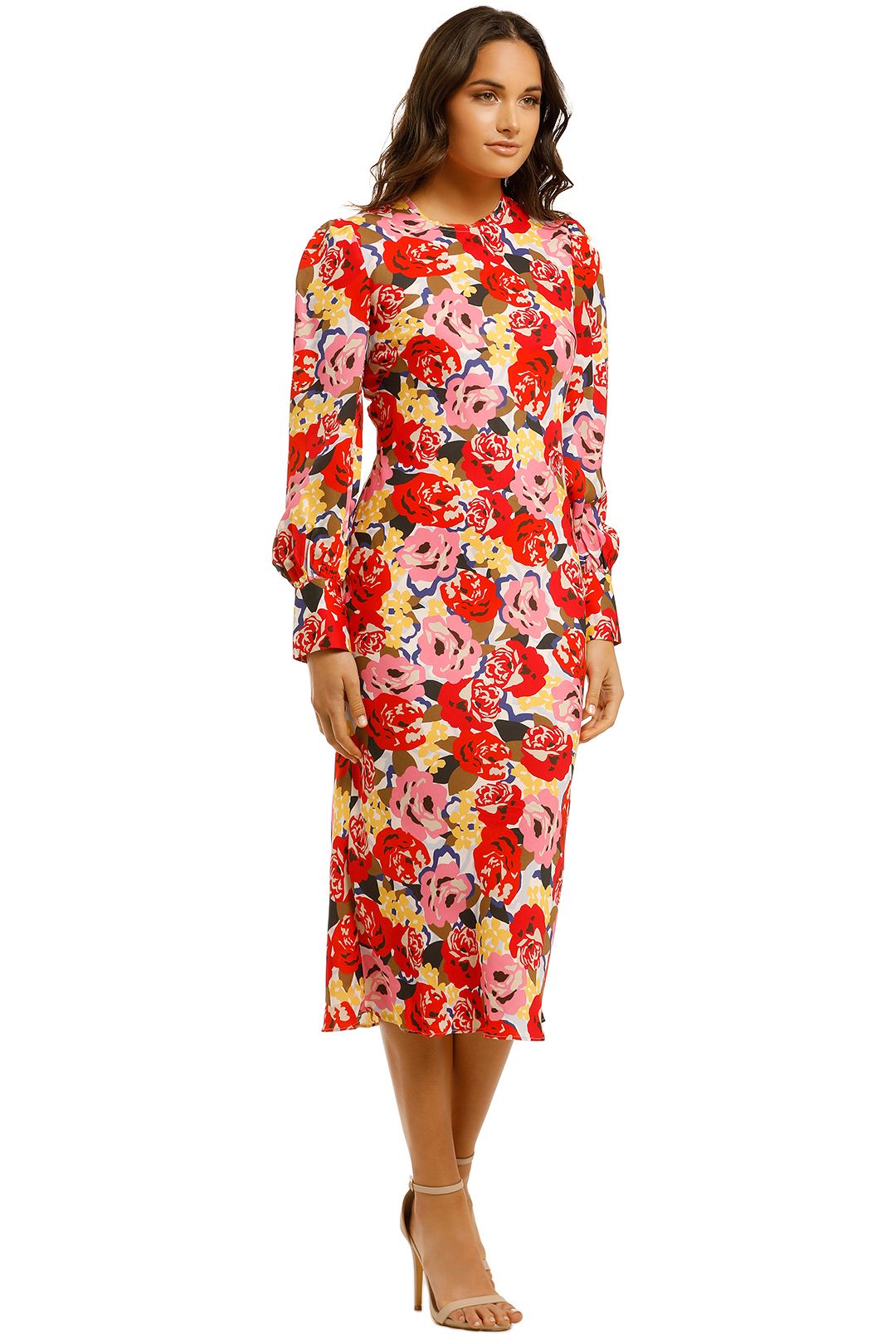 Blume LS Midi Dress in Print by Rebecca Vallance for Hire | GlamCorner
