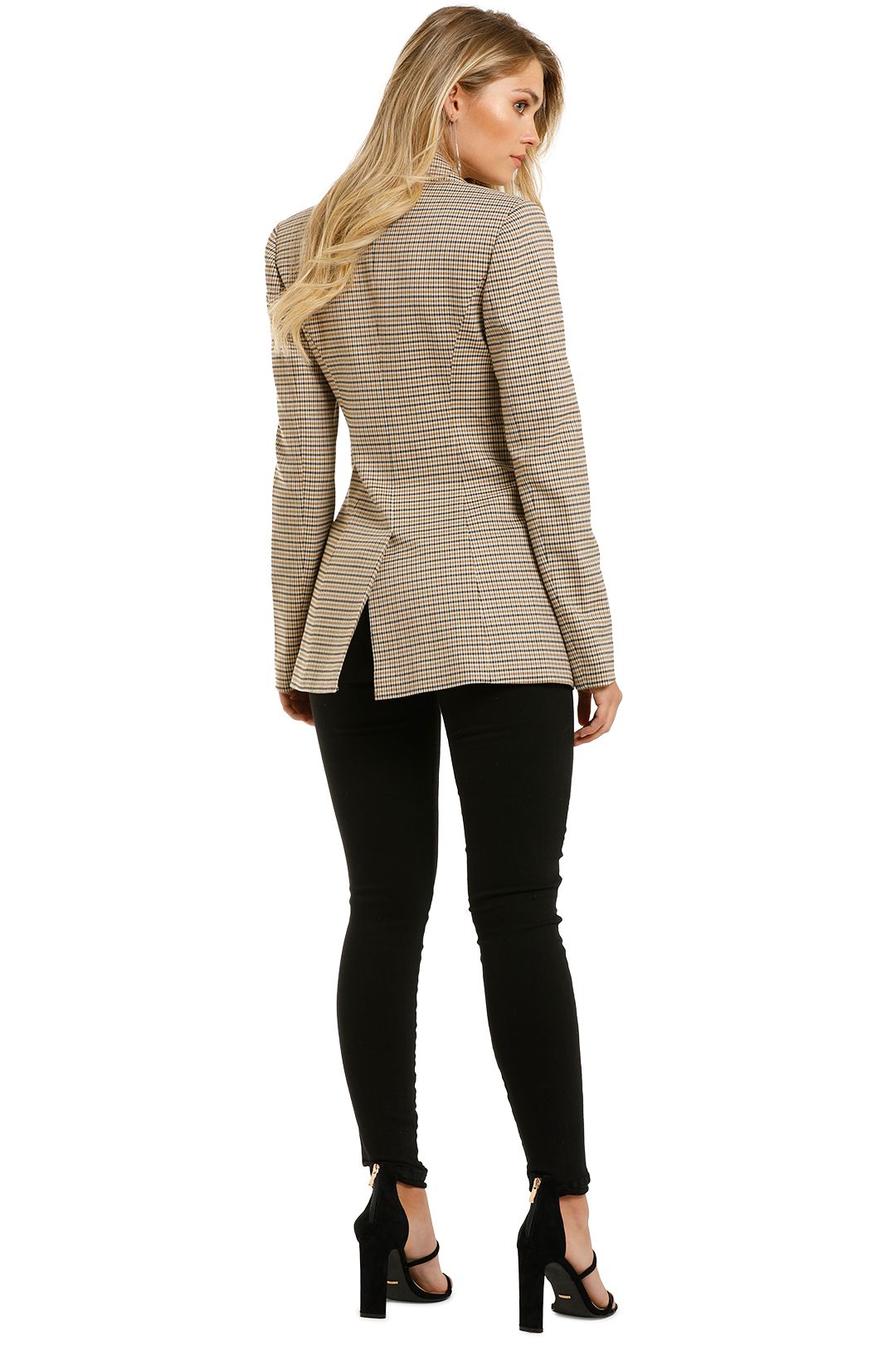 Cocoa Blazer in Check by Rebecca Vallance for Rent | GlamCorner