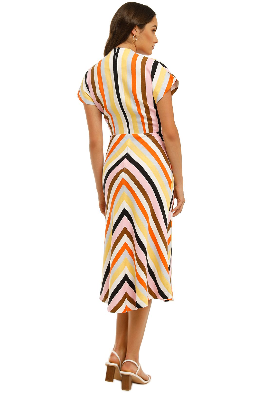 Rebecca-Vallance-Franklin-SS-Midi-Dress-Stripe-Back