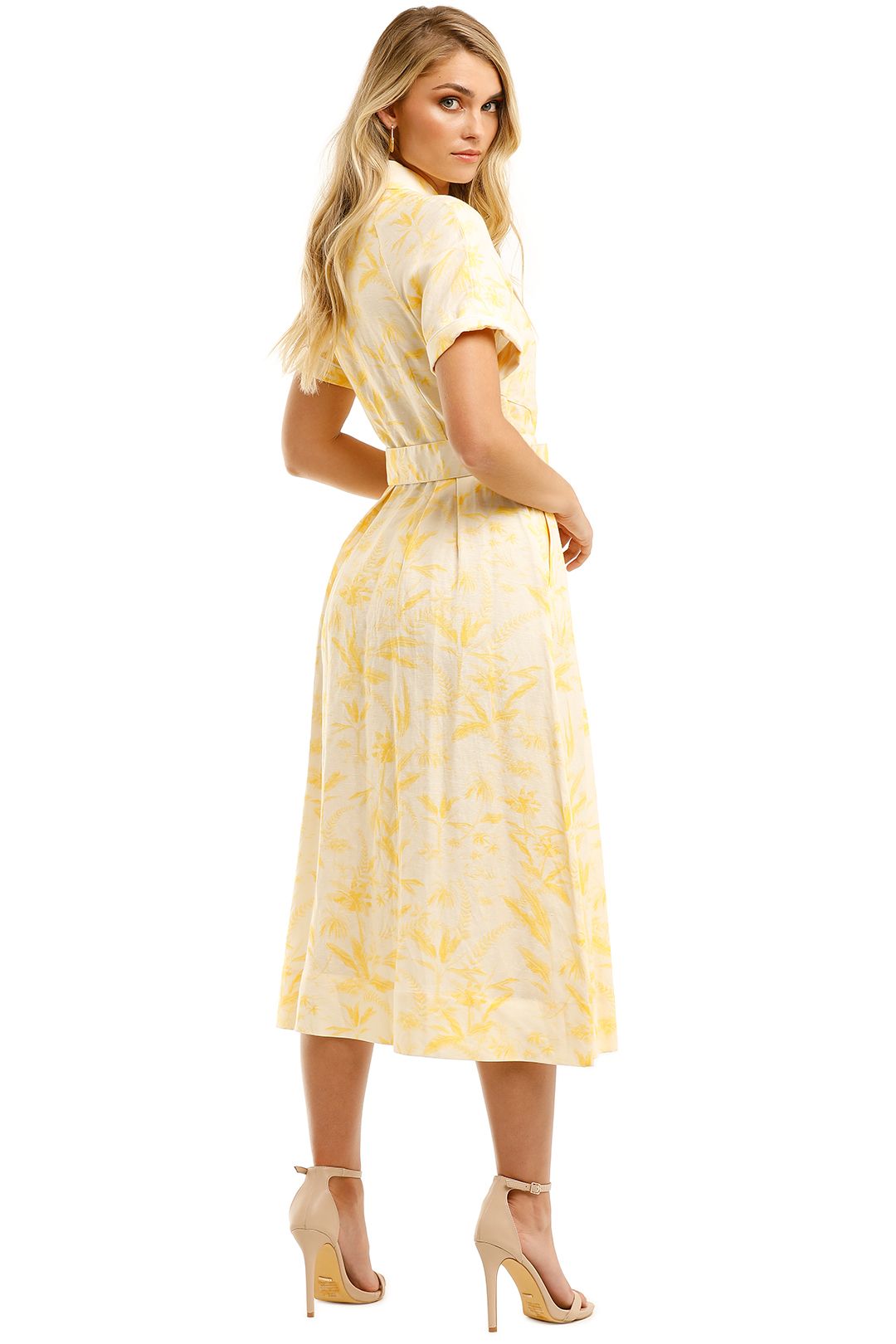 Rebecca-Vallance-Rousseau-SS-Midi-Dress-Yellow-Back