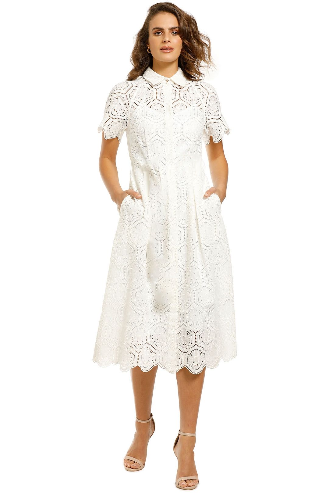 Image of Savannah SS Midi Dress - Ivory