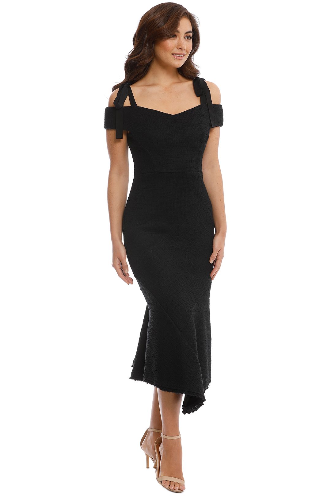 Rebecca Vallance - Cardinale Off Shoulder Dress - Black - Side