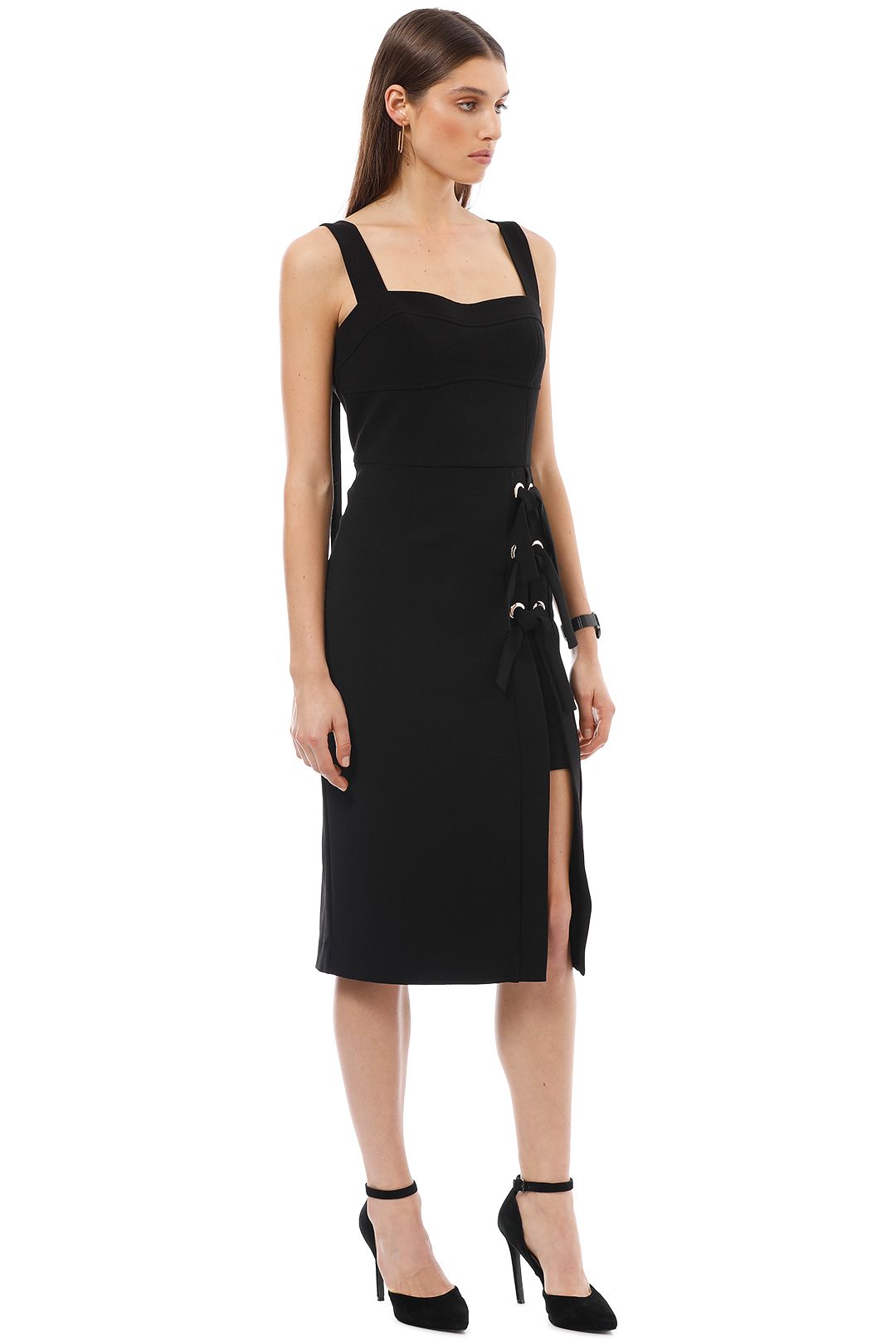 Rebecca Vallance - Celestina Tie Dress - Black - Side