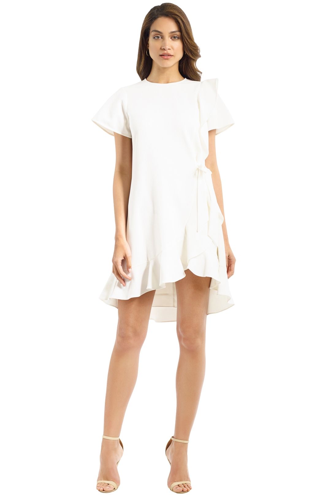 Rebecca Vallance - Hamptons Swing Ruffle Dress - Ivory - Front