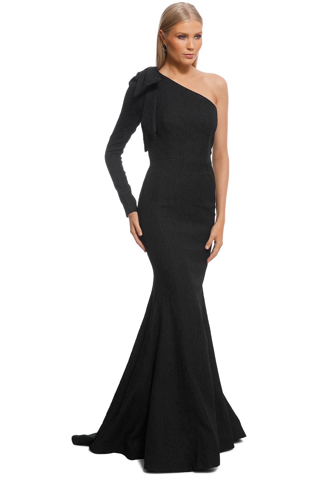 Harlow Bow Gown in Black by Rebecca Vallance for Hire | GlamCorner