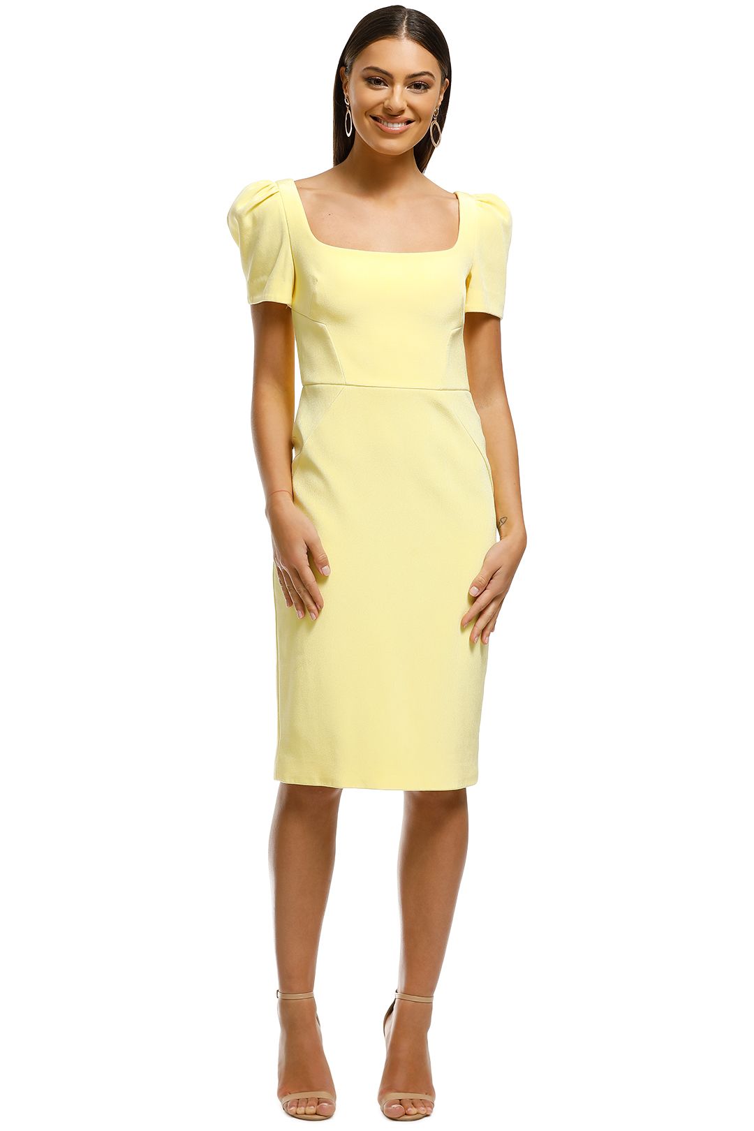 Rebecca Vallance - Zinnia Open Back Dress - Yellow - Front
