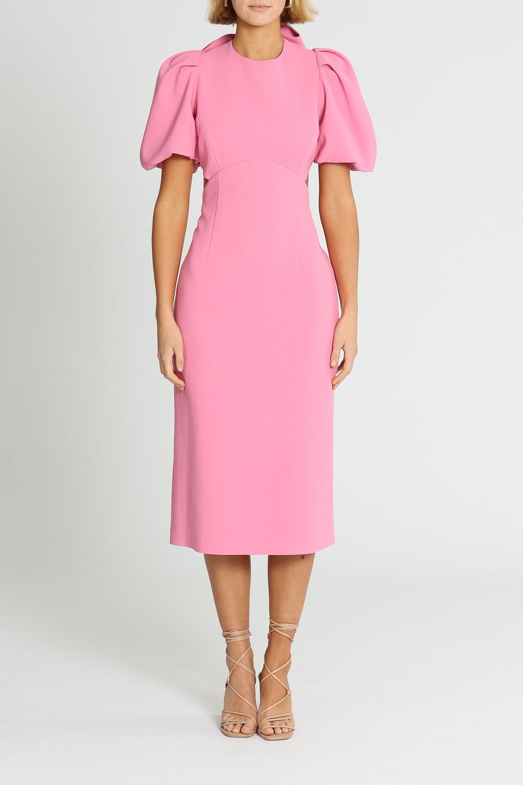 Rebecca Vallance Ally Cut Out Midi Dress Pink