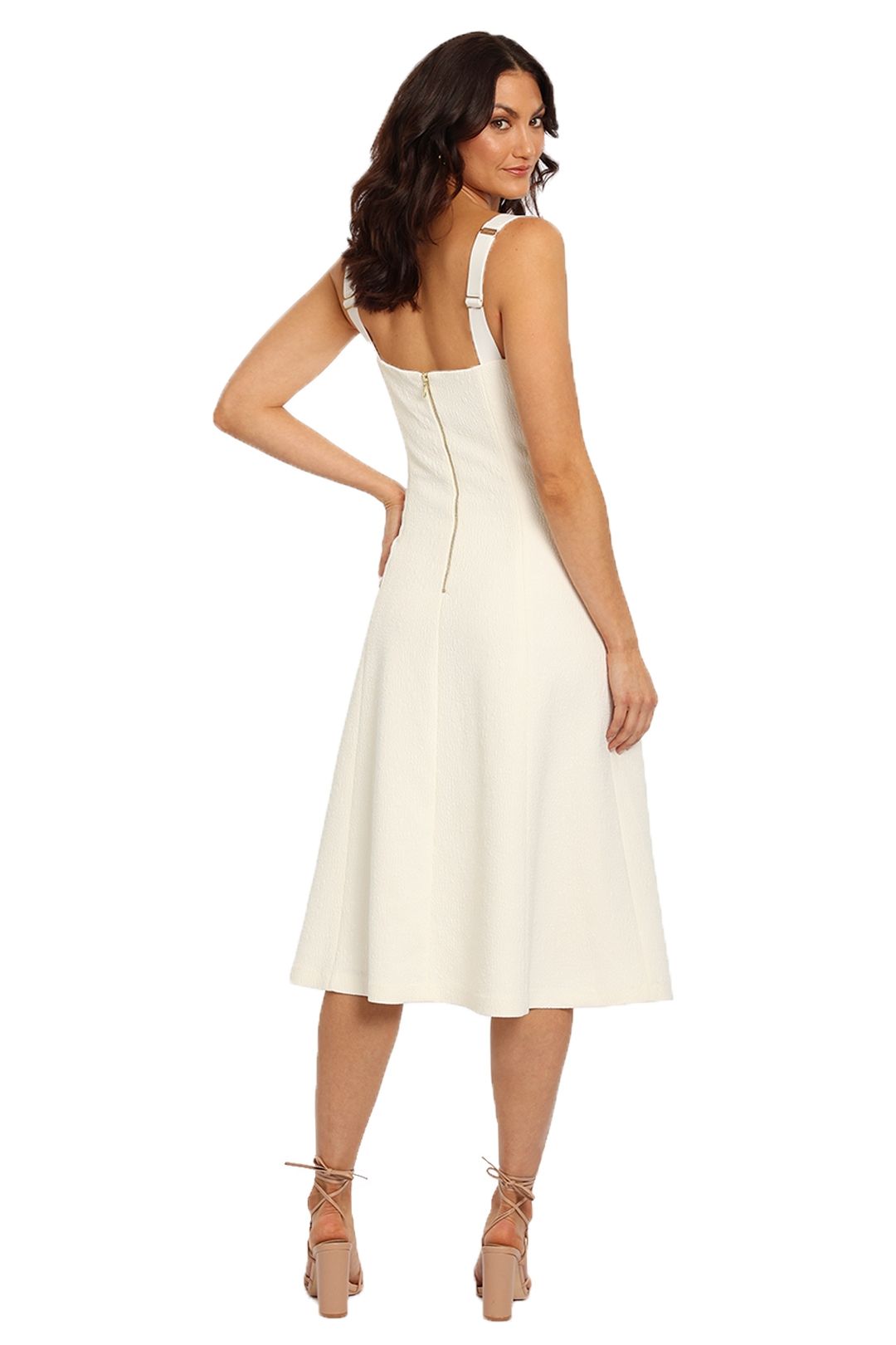 Rebecca Vallance Calla Midi White Fit and Flare