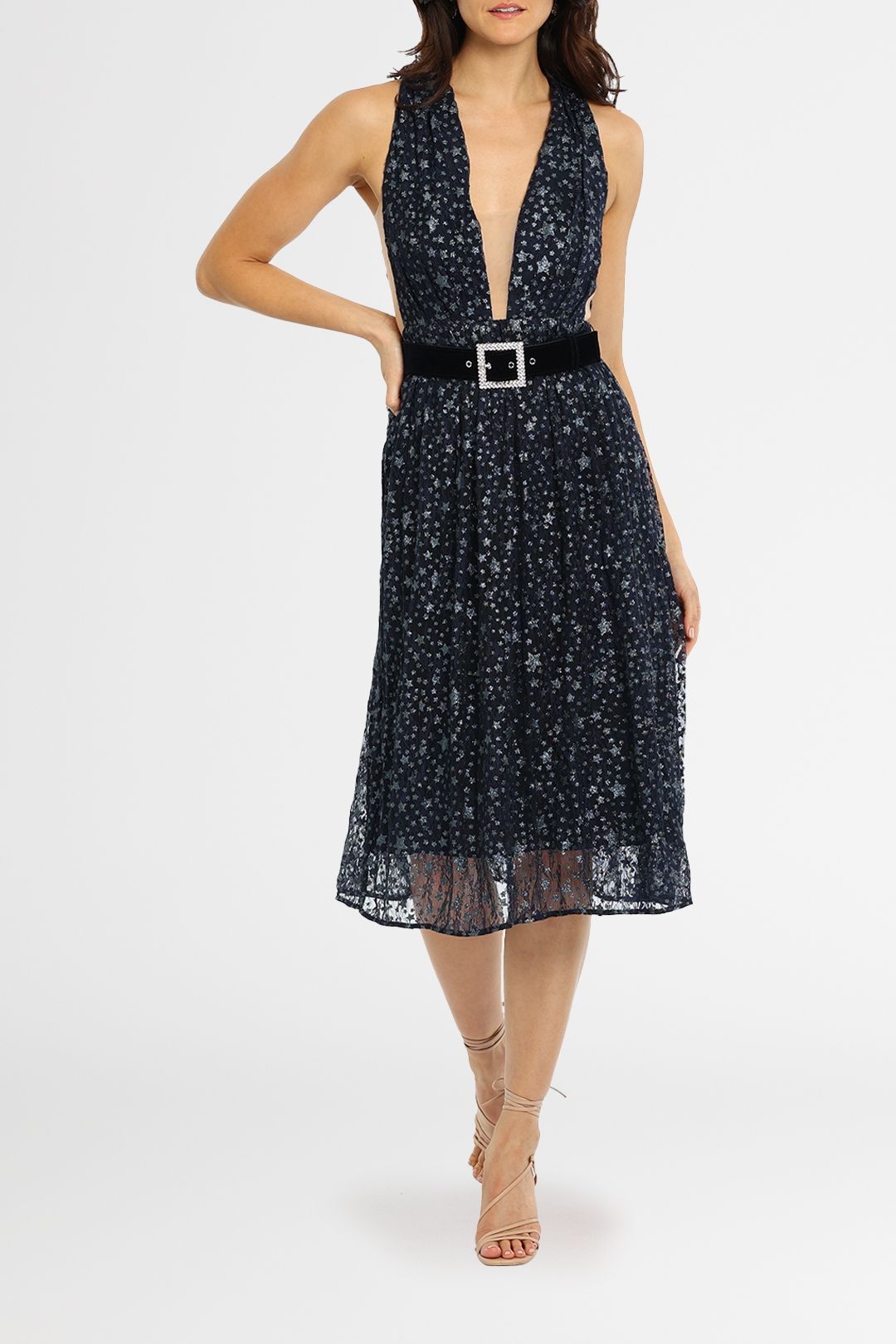 Rebecca Vallance Celestine Midi Dress glitter star