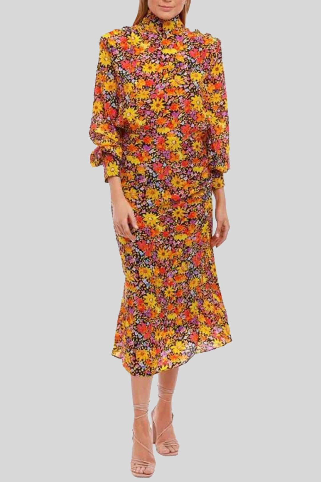 Rebecca Vallance - Floral Arles LS Midi Dress