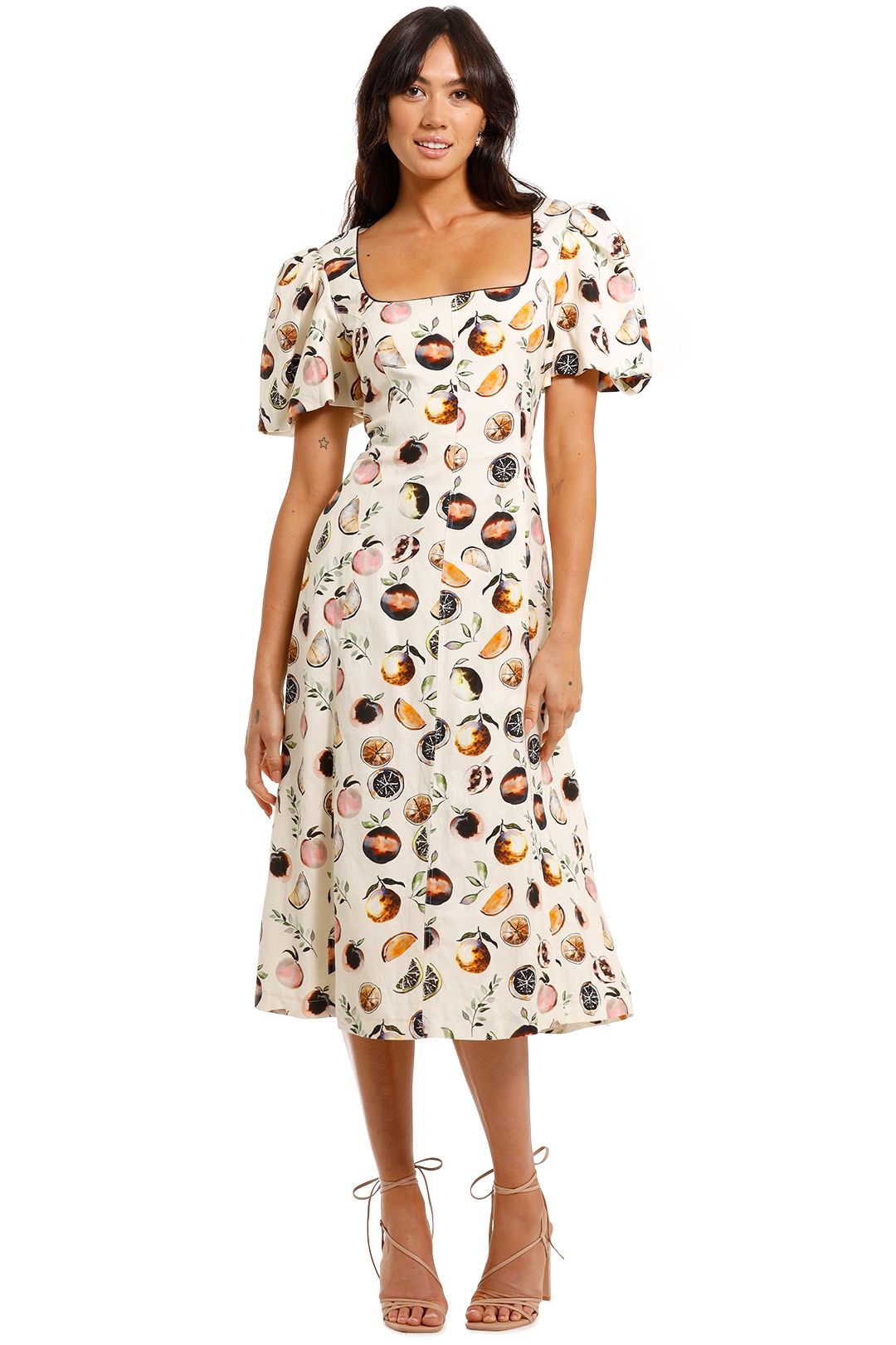 Rebecca Vallance Frutta Printed Midi Dress straight