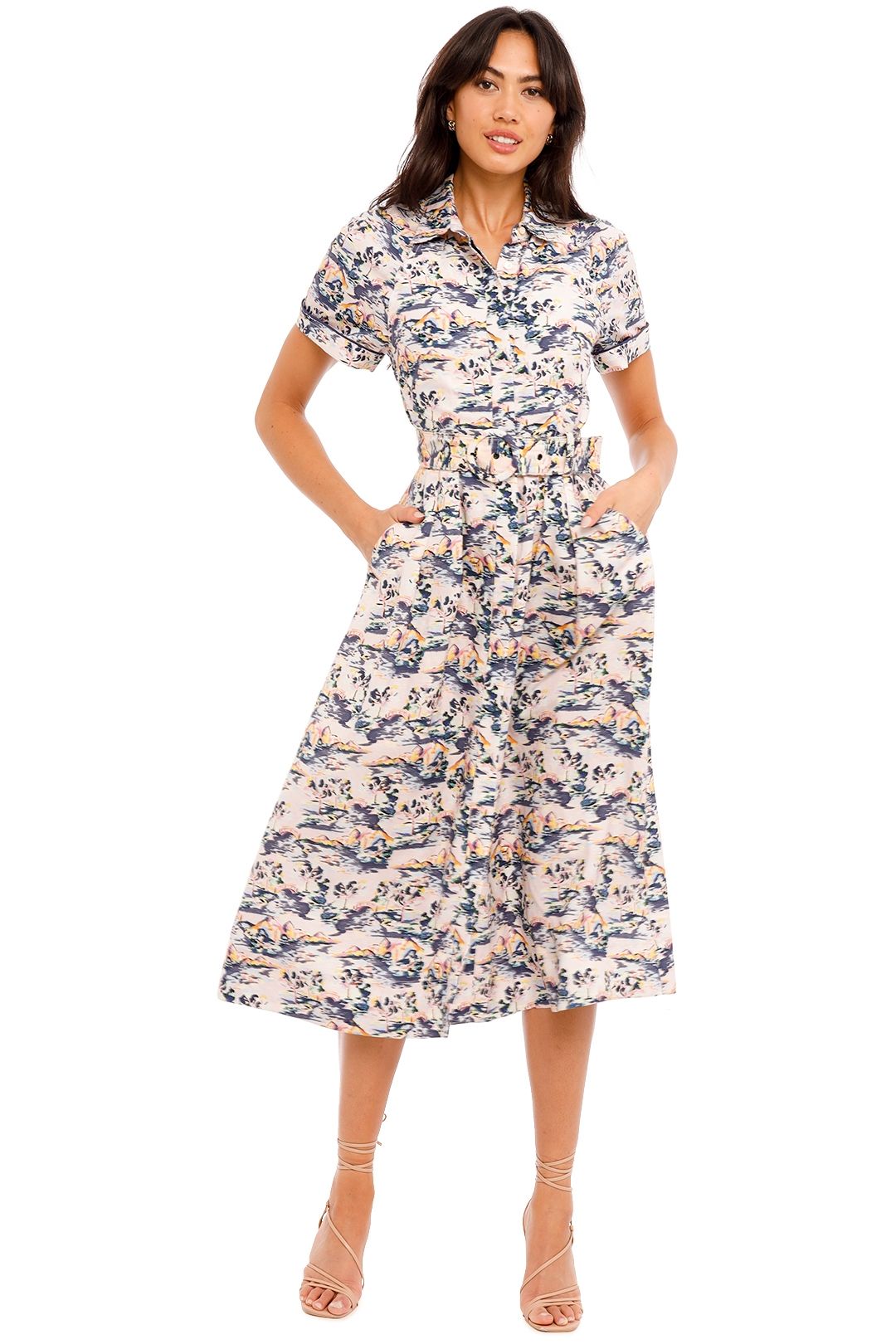 Rebecca Vallance Lake Como Midi Dress print
