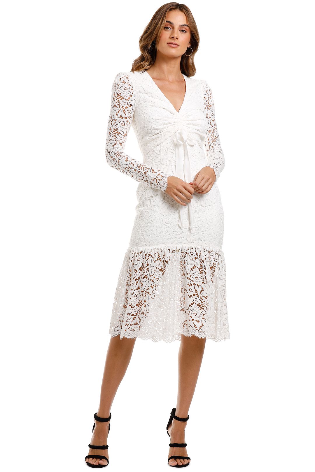 Rebecca Vallance Le Saint Ruched Dress White
