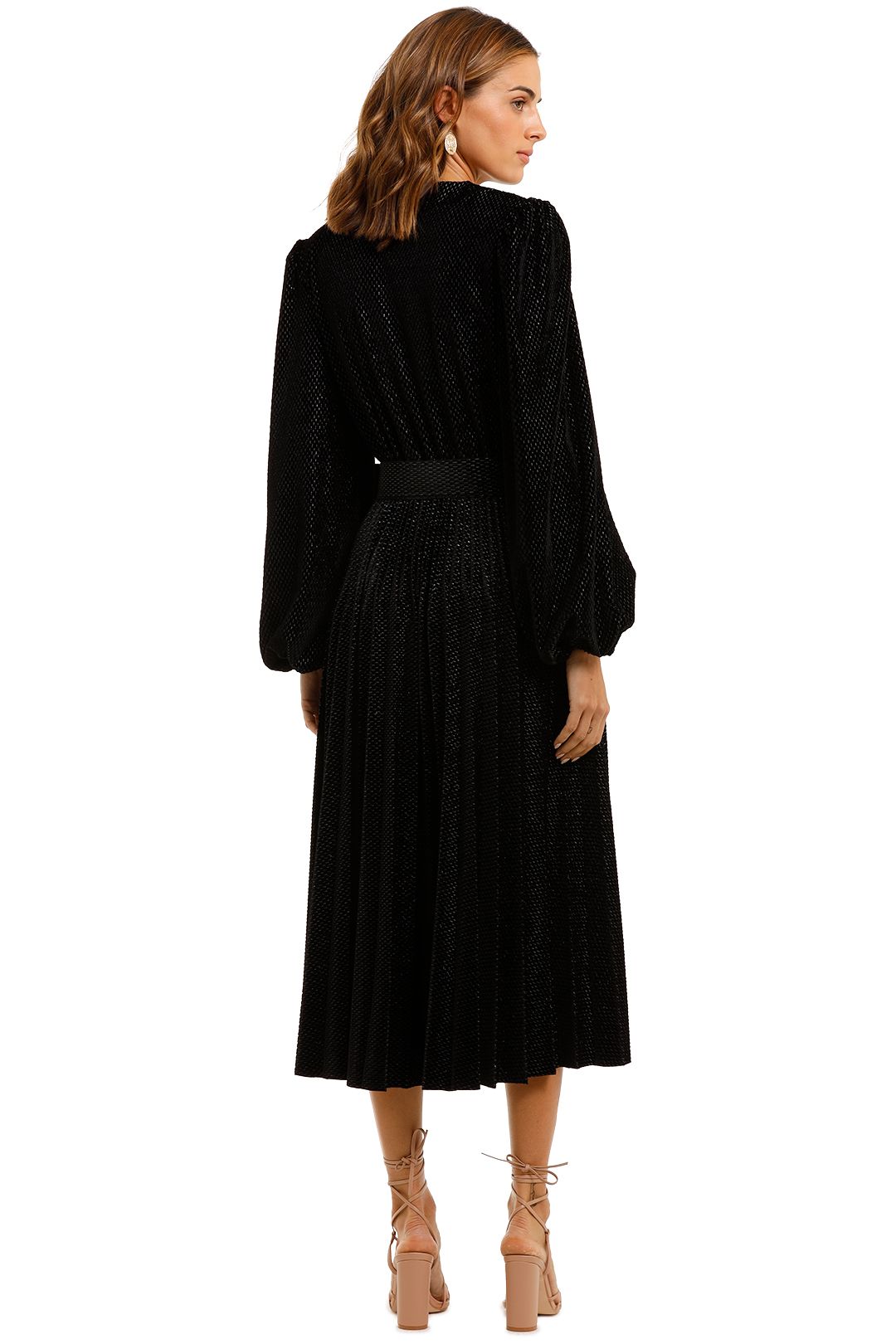 Rebecca Vallance Viper Plunge Midi Dress Long Sleeve