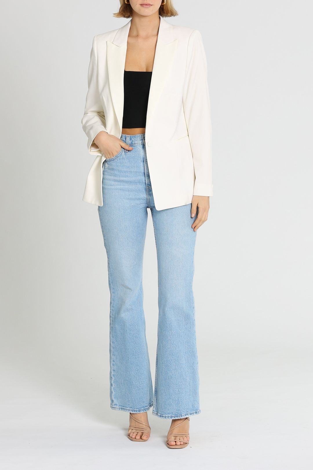 Reiss Taite Tuxedo Blazer White