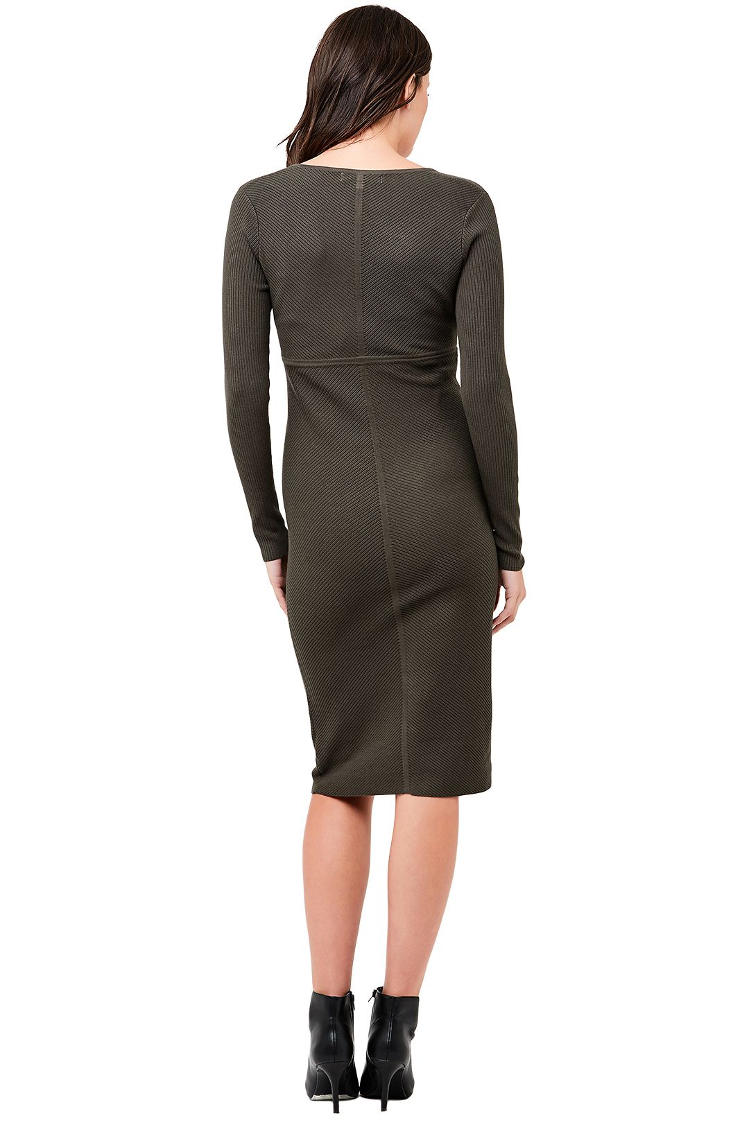 Amber Knit Dress in Khaki by Ripe Maternity for Hire GlamCorner