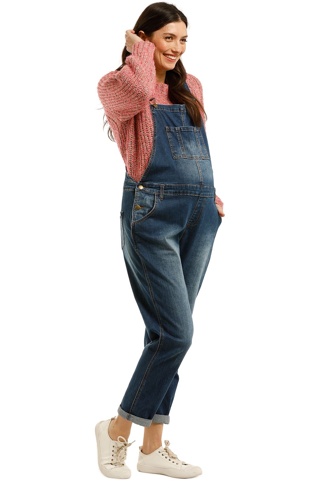 Denim Overalls in Indigo by Ripe Maternity for Hire GlamCorner