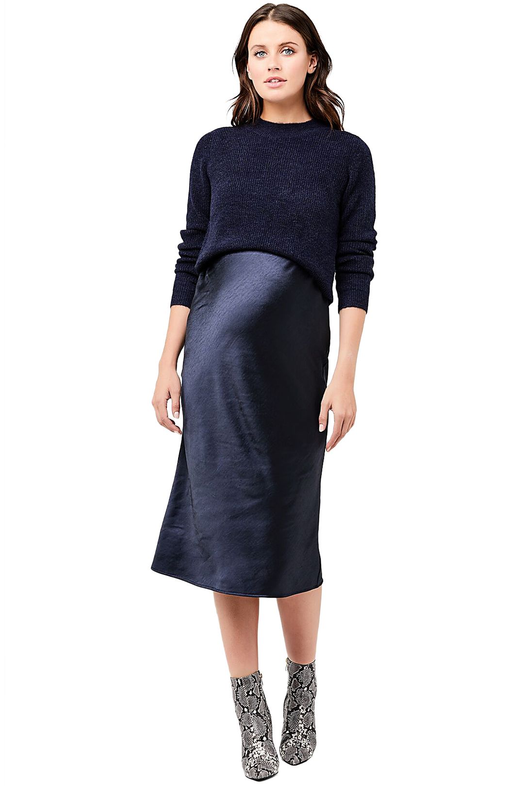 Ripe-Maternity-Lexie-Satin-Skirt-Navy-Front