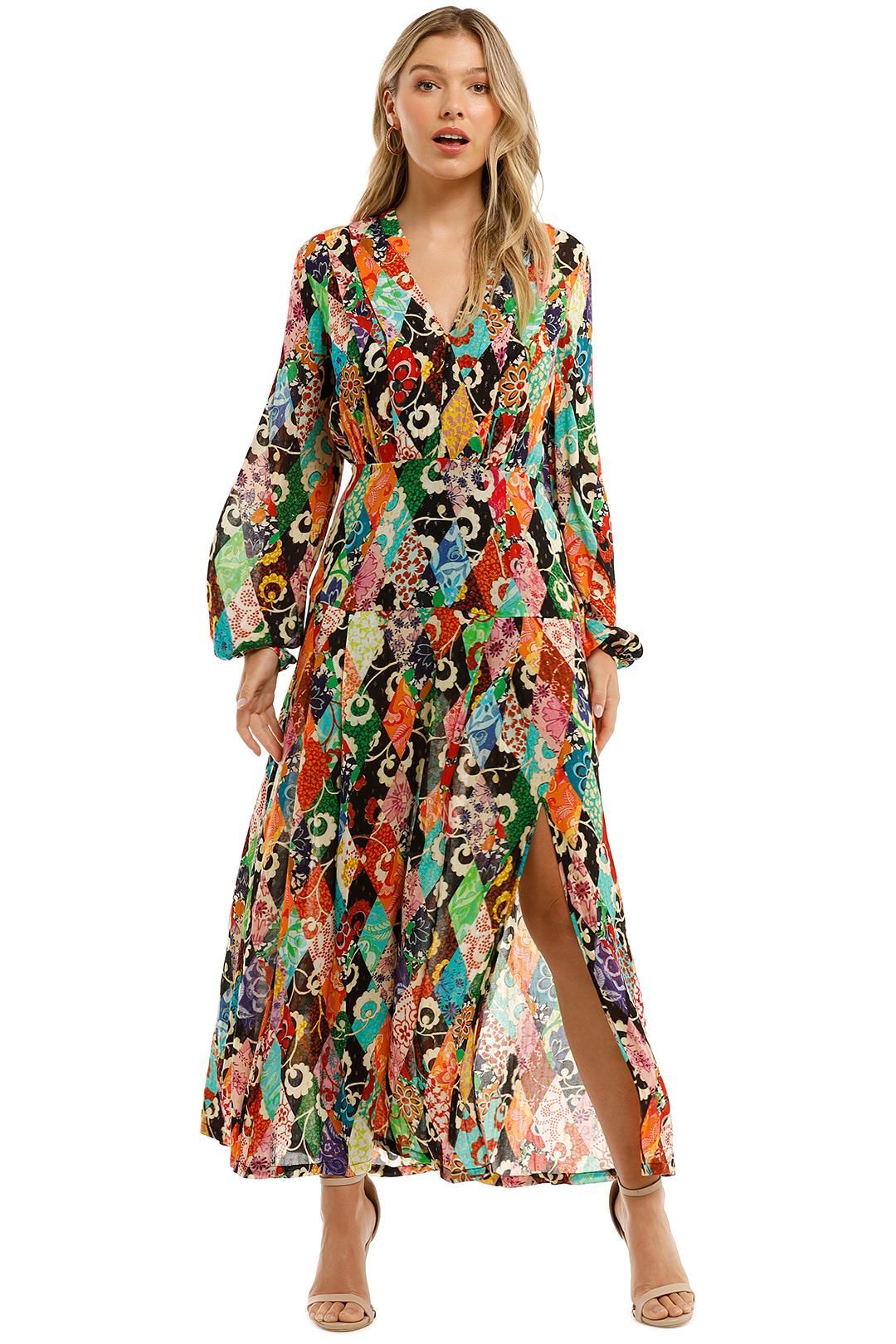 Autumn Patchwork Midi Dress by Rixo London | GlamCorner