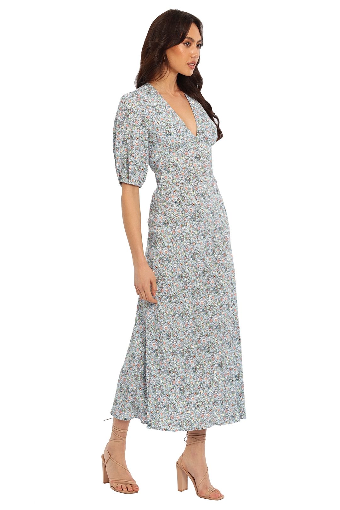Rixo London Steph Midi Dress Blue