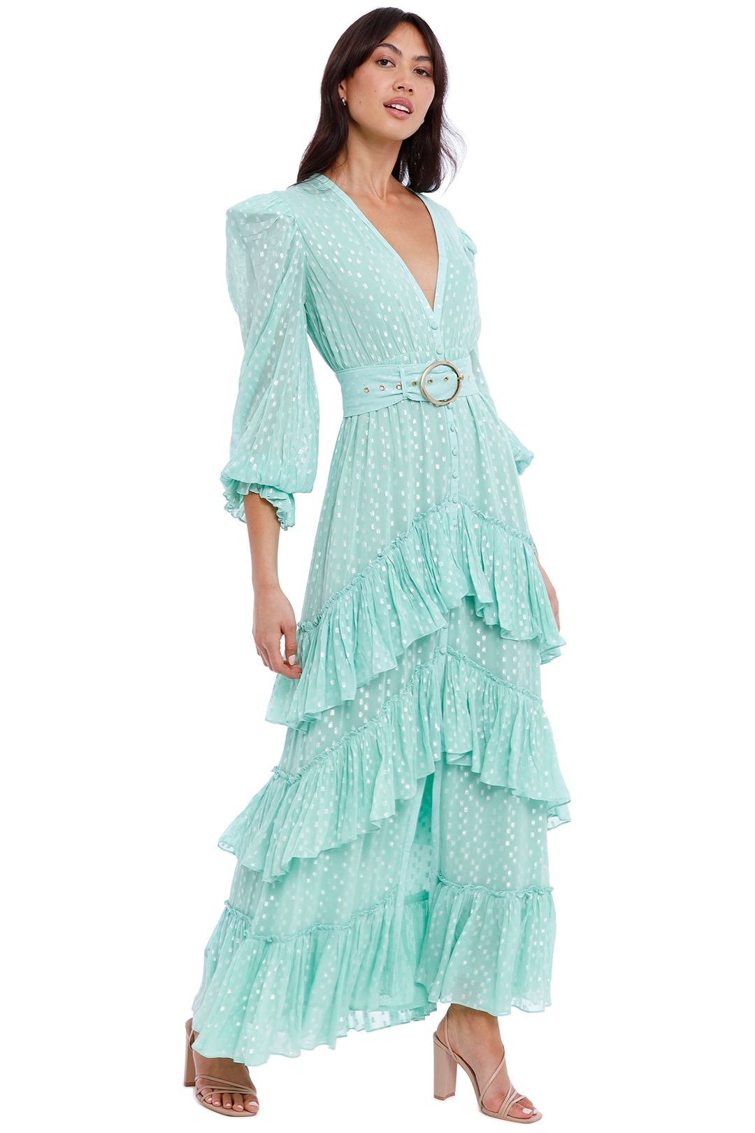 Rococo Sand Aria Ruffle Dress Mint maxi