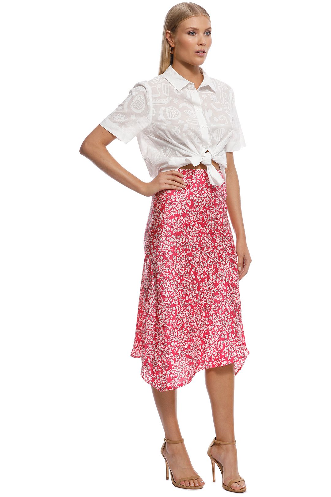 Rodeo Show - Madison Midi Skirt - Pink - Side