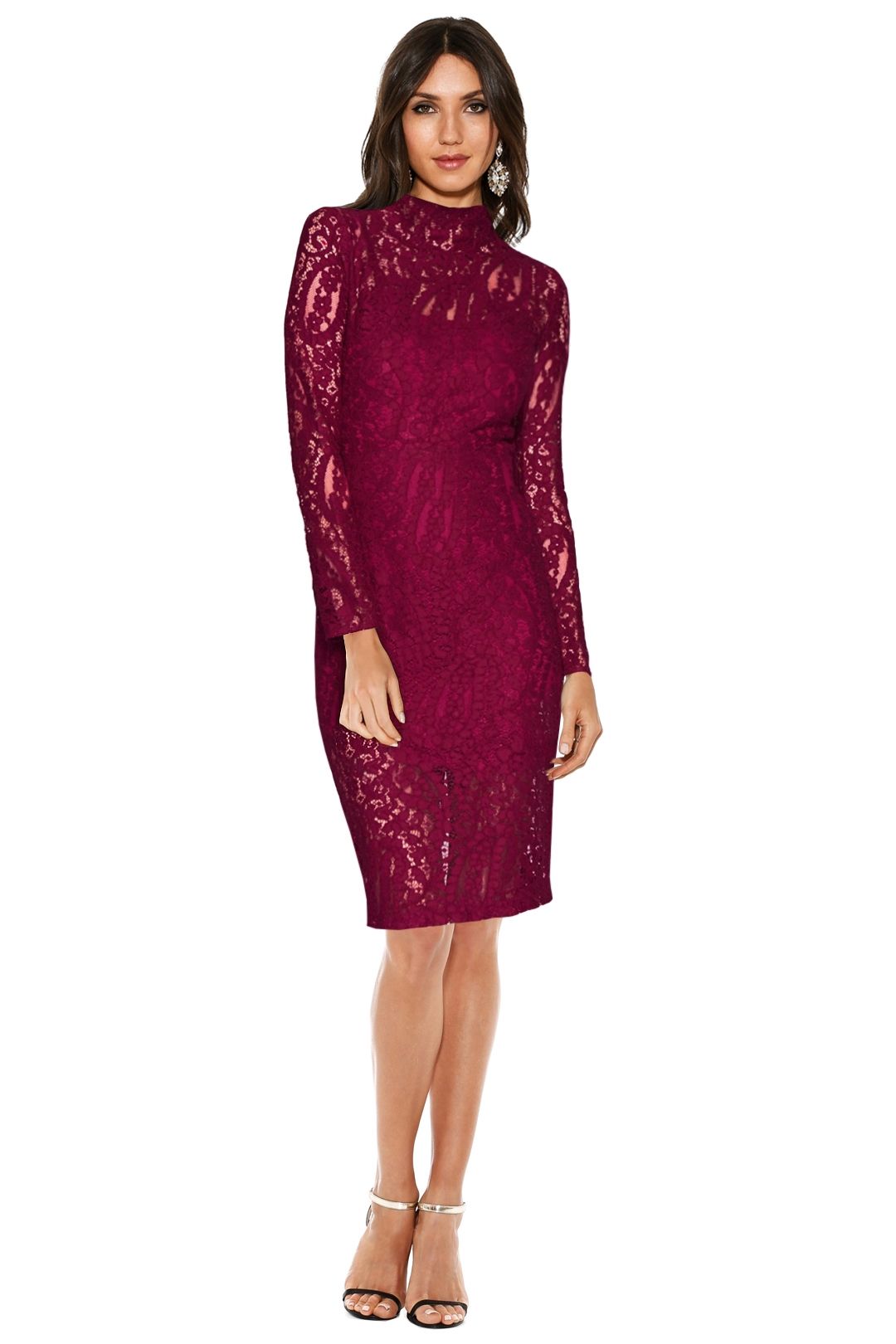 Rodeo Show - Thea Lace Dress - Fuchsia - Front