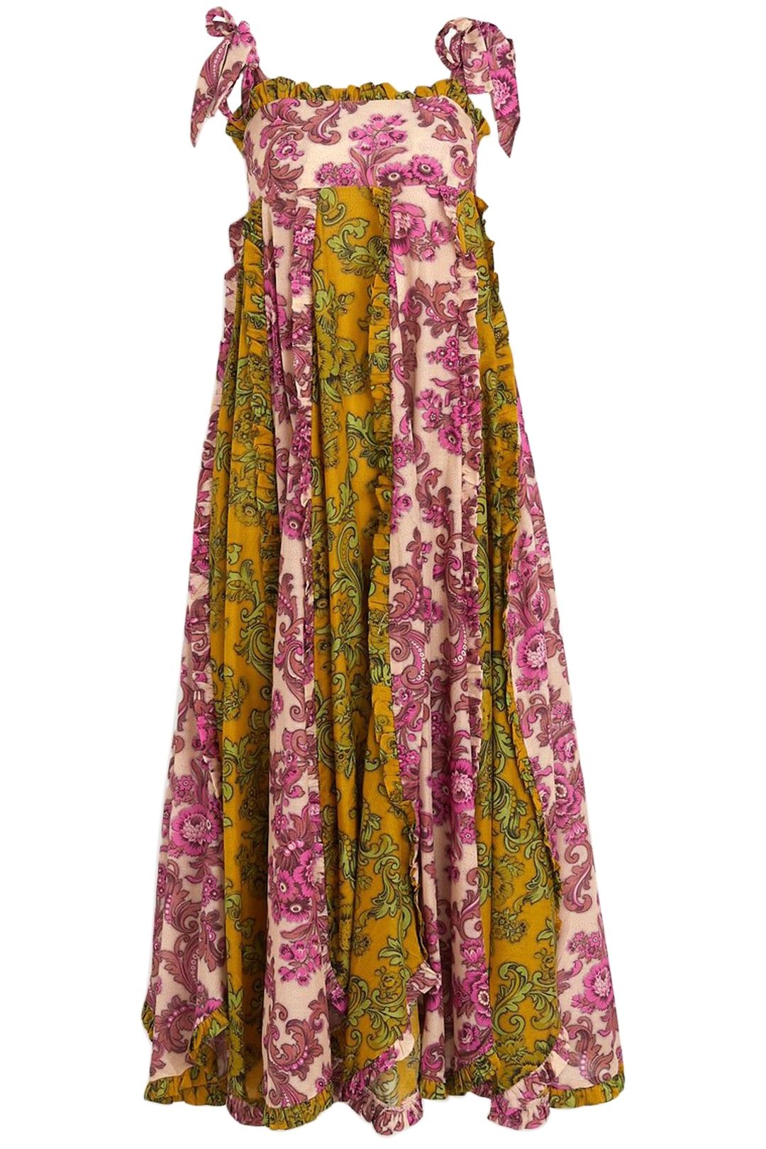 Image of Alemais - Rosette Swirl Dress - Magenta Lime