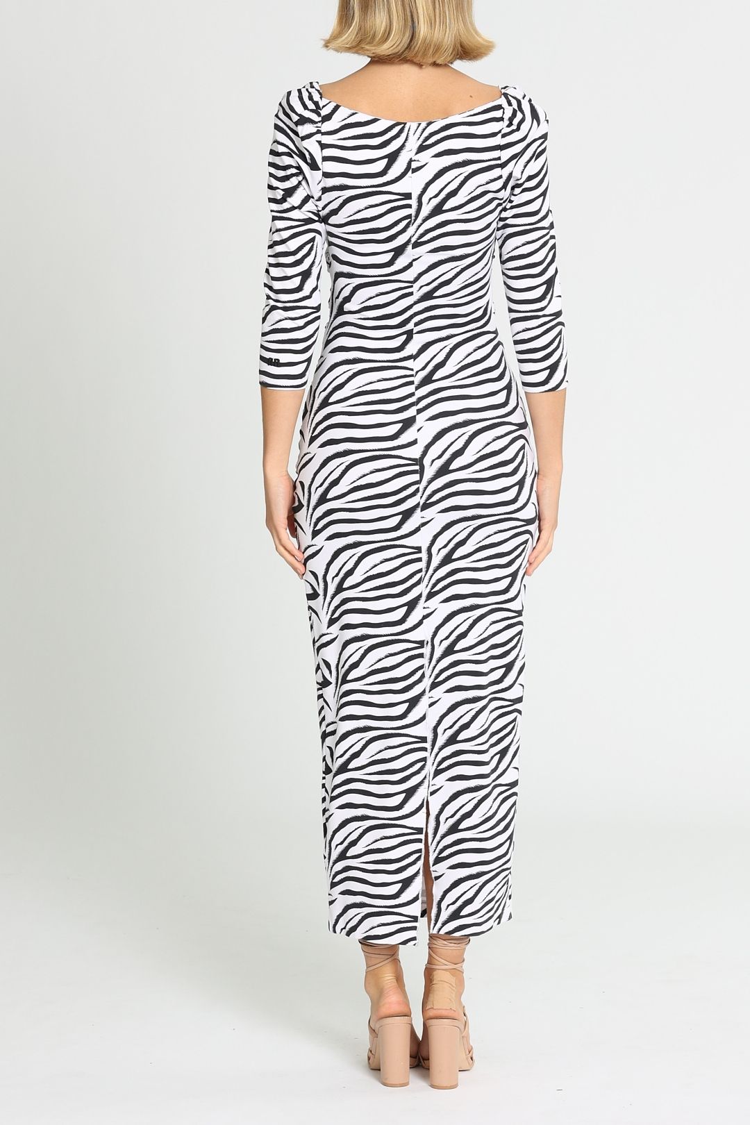 Rotate By Birger Christensen Freya Zebra Dress Sweetheart Neck