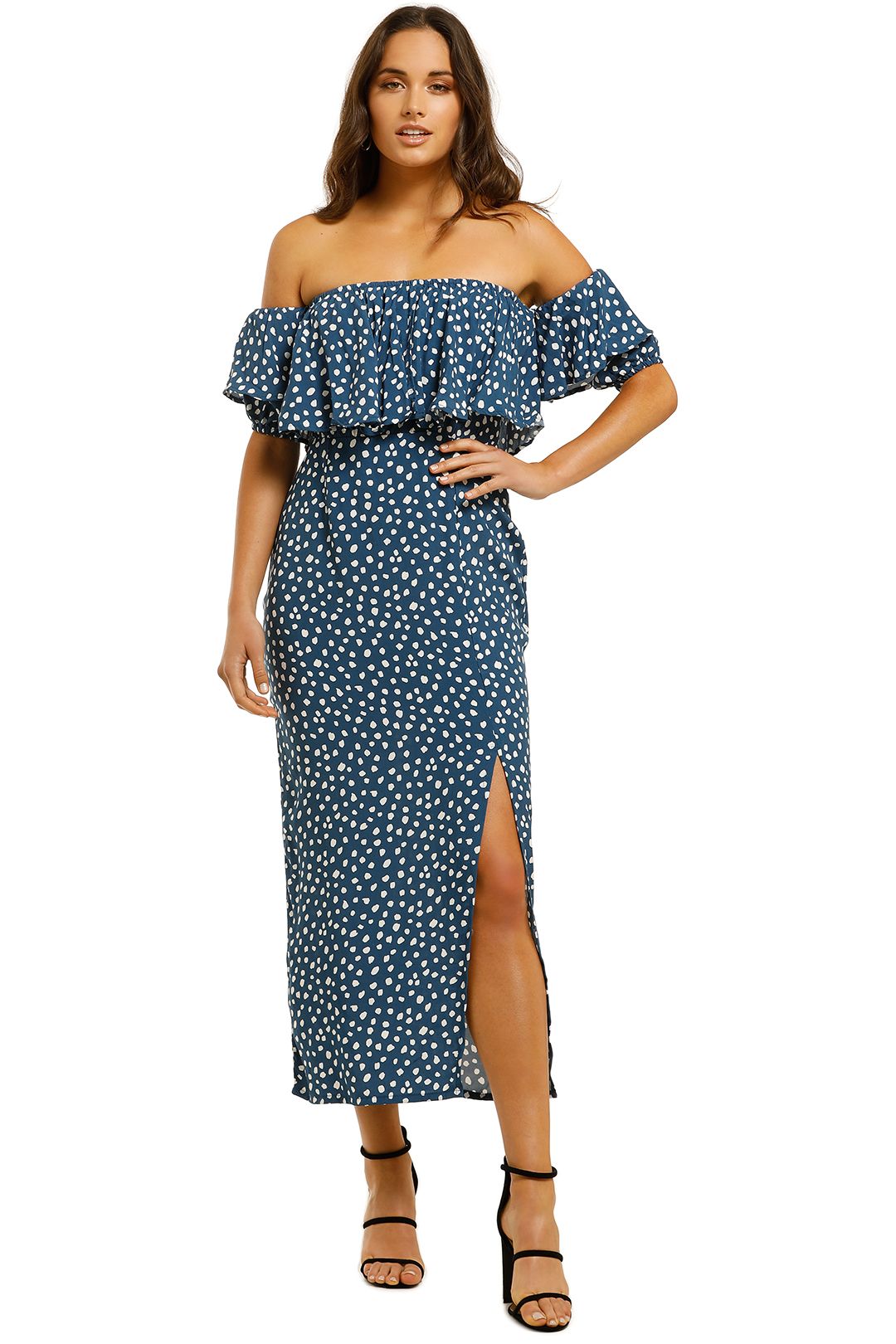 Rue-Stiic-Carla-Dress-Pebbles-Navy-Front