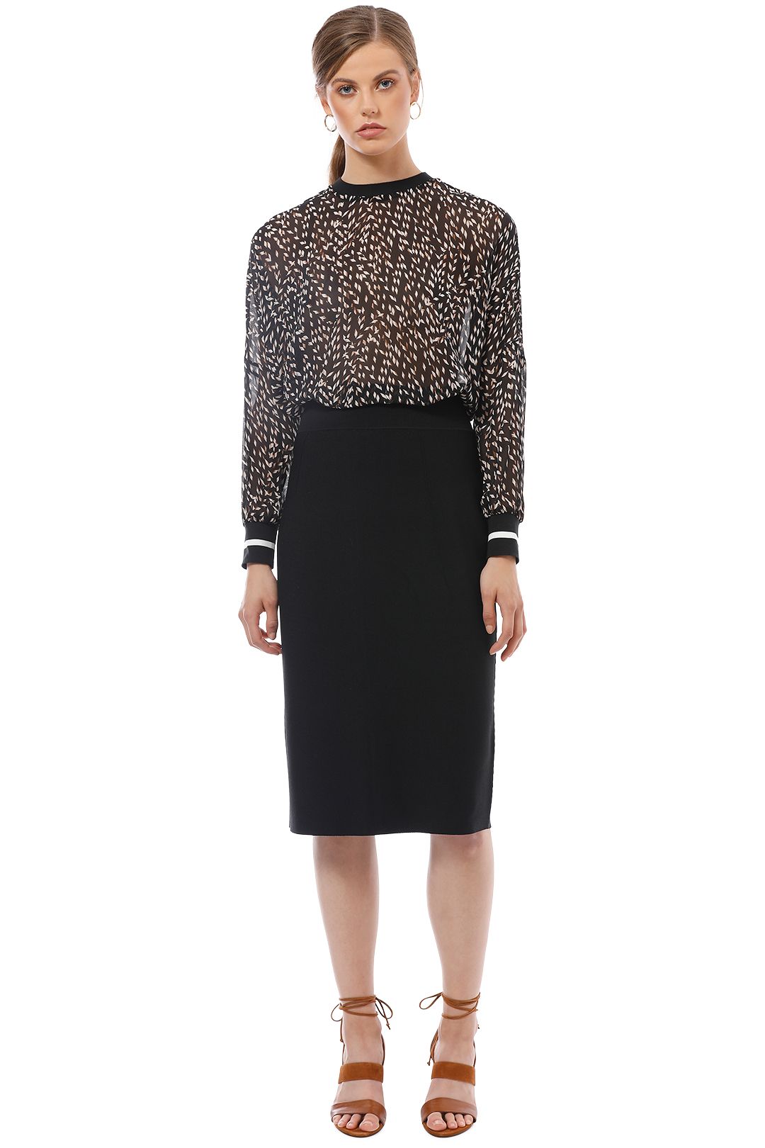 Saba - Basketweave Silk Top - Multi - Front