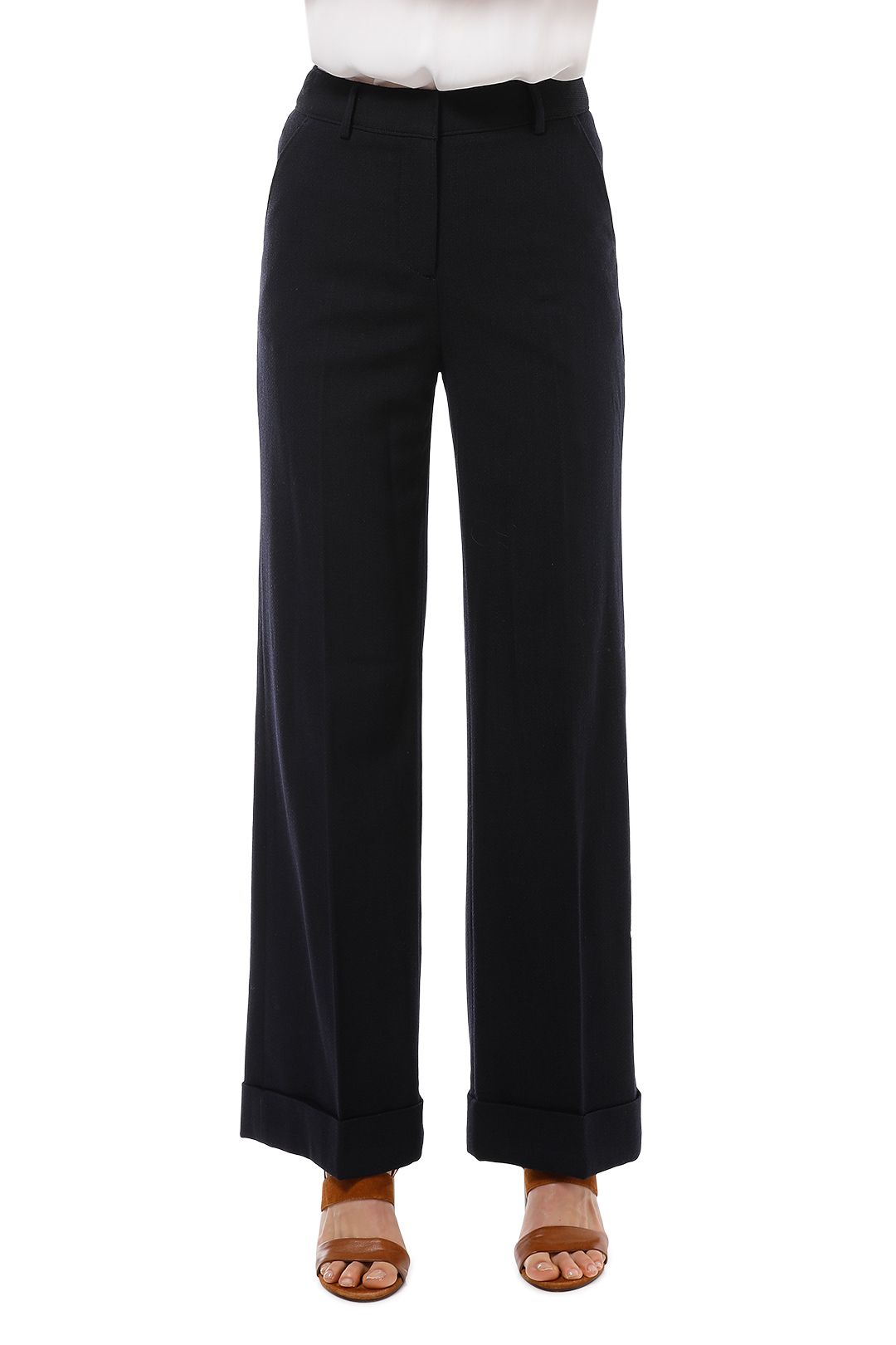 Saba - Celine Wide Leg Pant - Black - Front Crop