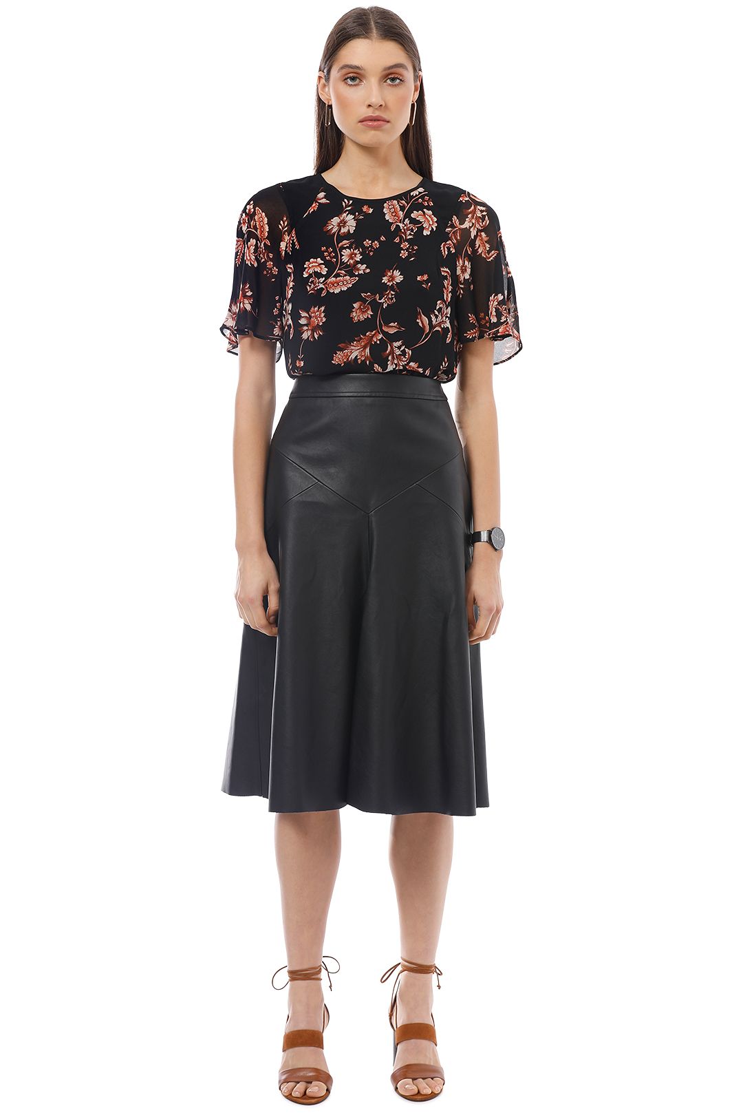 Saba - Rhiannon Floral Top - Black - Front