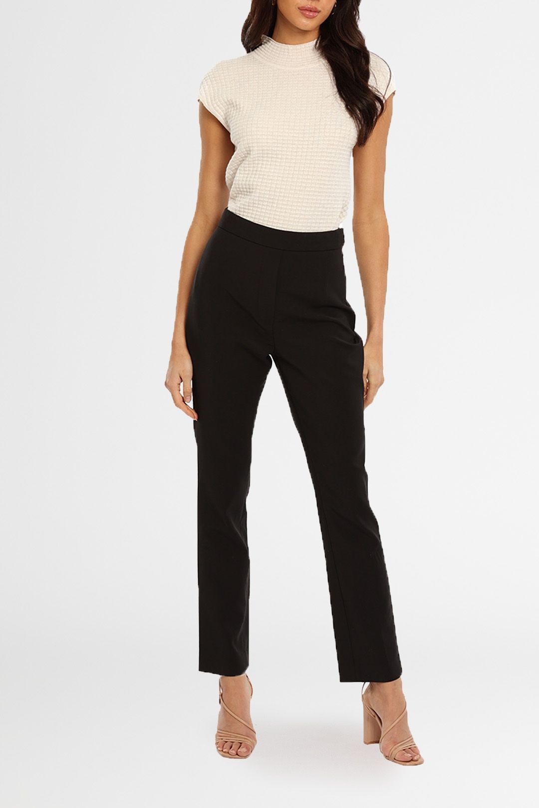 Leo Rib Knit Top in White Saba
