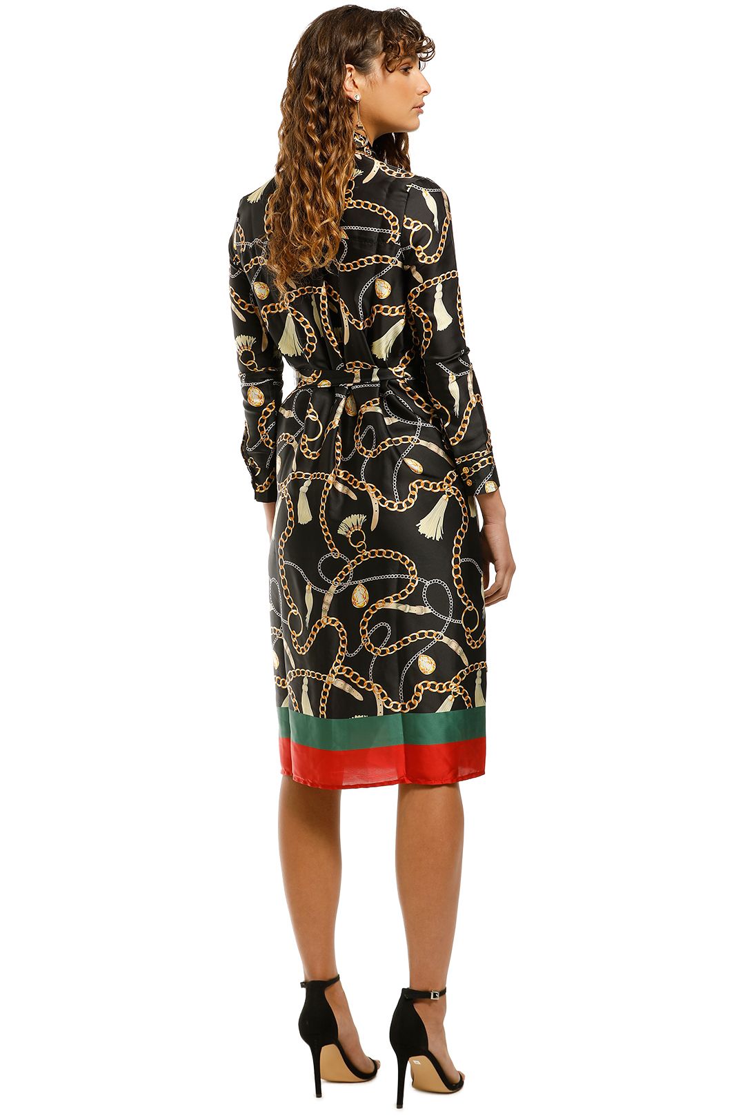 Sabine-Printed-Button-Down-Shirt-Dress-Black-Print-Back