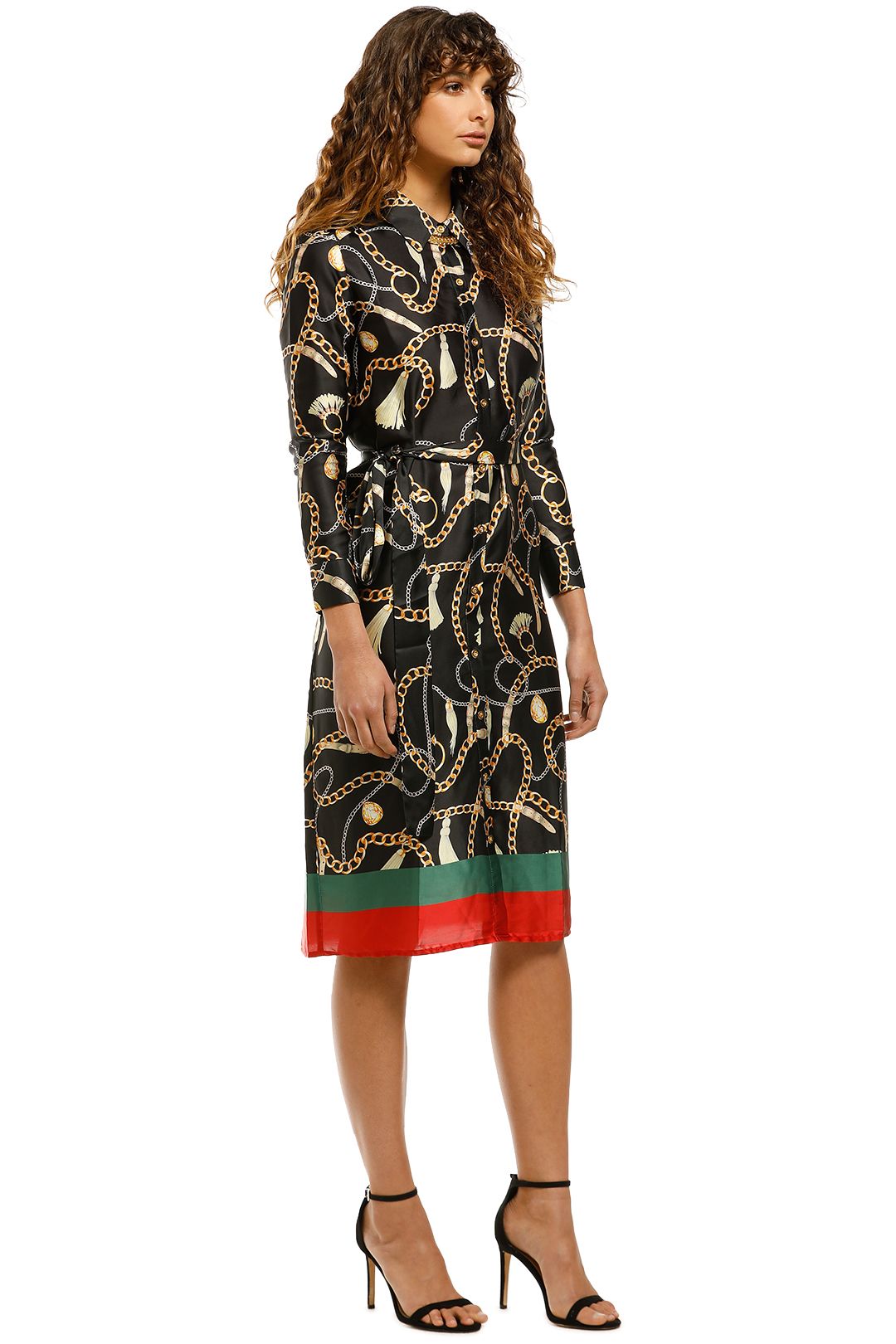 Sabine-Printed-Button-Down-Shirt-Dress-Black-Print-Side