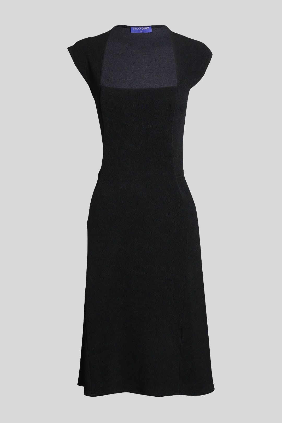 Black Iris Capped Sleeve Dress