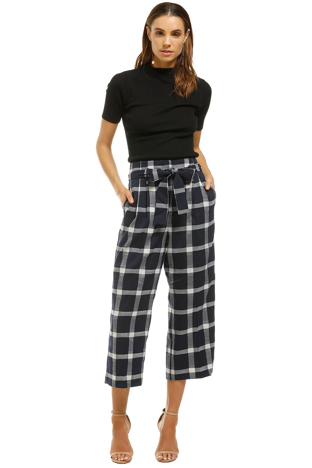 Saints-The-Label-Indiana-Pant-Blue-Check-Front