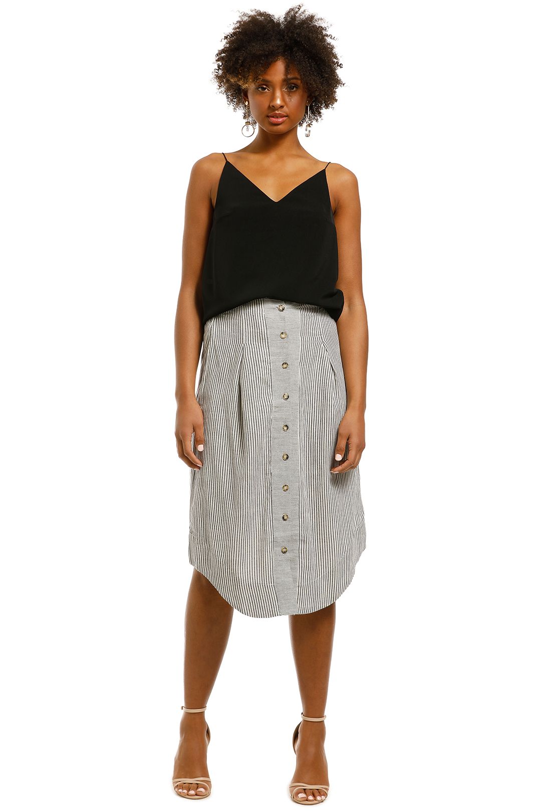 Saints-The-Label-Rowling-Skirt-Navy-Stripe-Front