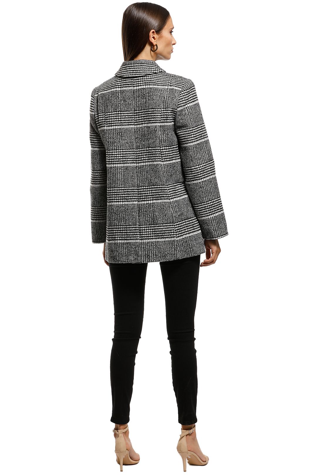 Saints The Label - Hampshire Double Breasted Coat - Grey - Back