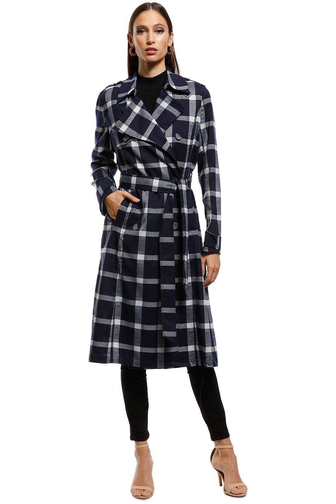 Saints the Label - Indiana Trench Coat - Navy - Front