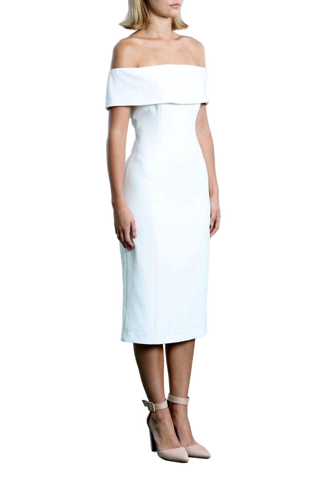 Sasha Off Shoulder Structured Dress - Ivory